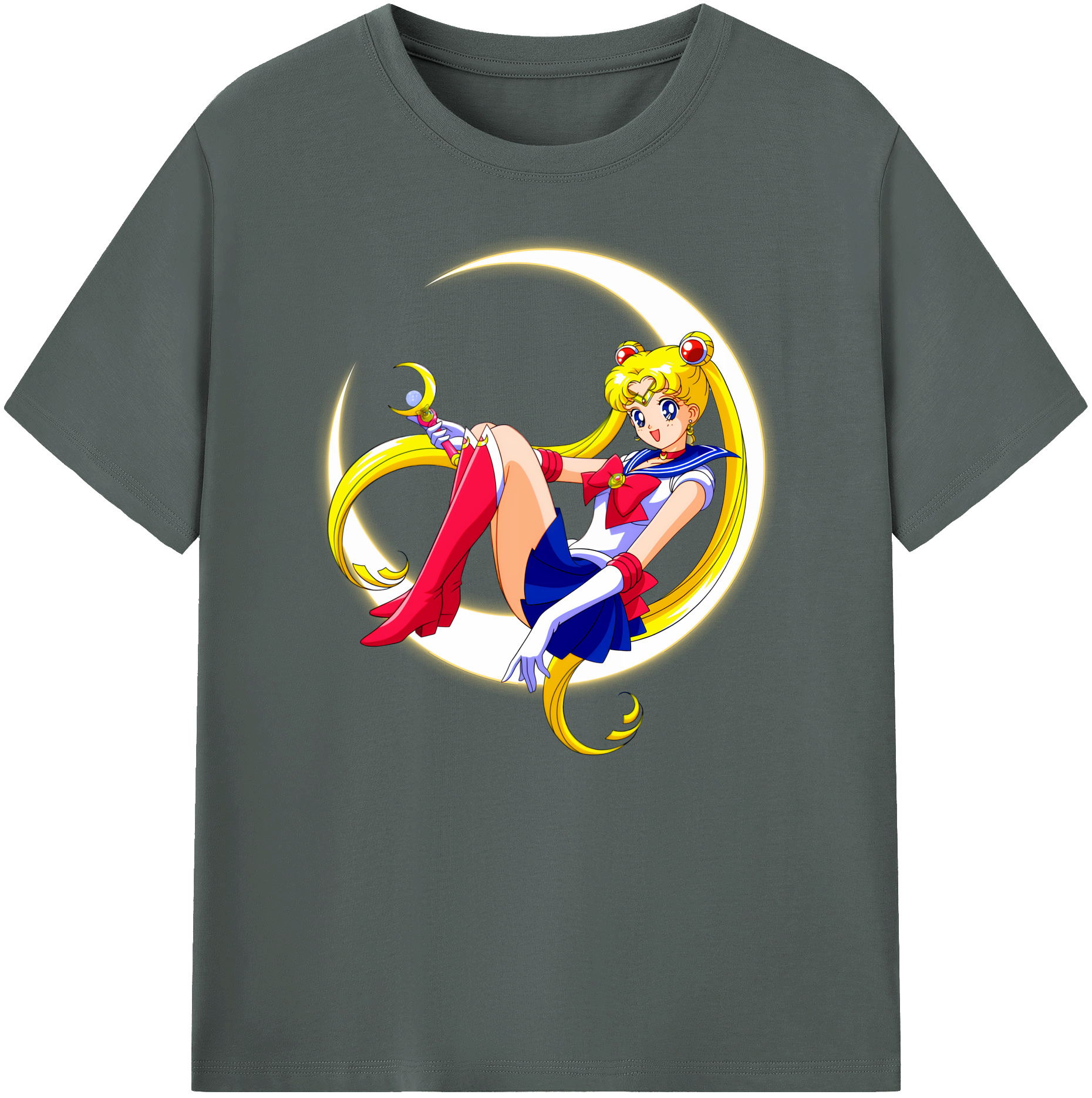 （画像用） 美少女戦士セーラームーン 月野 うさぎ つきの うさぎ Sailor Moon Tsukino Usagi 綿100％ メンズ半袖Tシャツ｜肌触りやわらか＆通気性